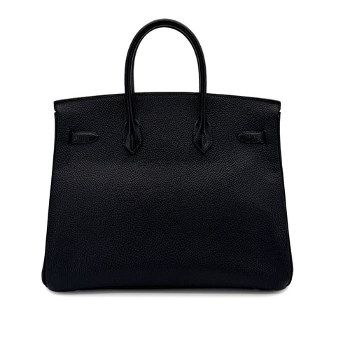 HERMES BIRKIN 35 BLACK VACHE LIEGE HAND BAG □B GHW 90293537 - PURPOSE