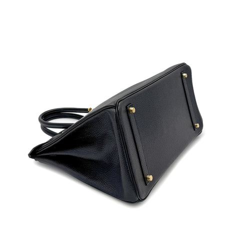 HERMES BIRKIN 35 BLACK VACHE LIEGE HAND BAG □B GHW 90293537 - PURPOSE