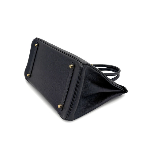 HERMES BIRKIN 35 BLACK VACHE LIEGE HAND BAG □B GHW 90293537 - PURPOSE