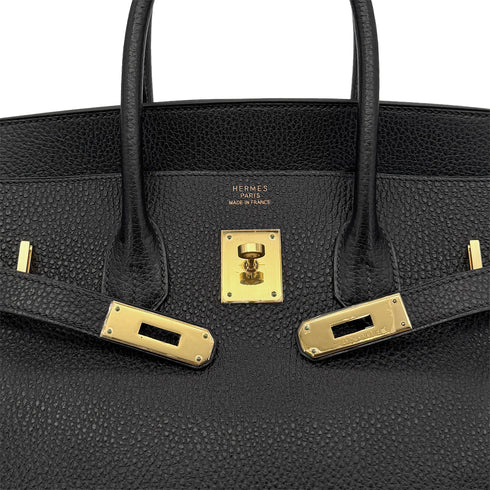 HERMES BIRKIN 35 BLACK VACHE LIEGE HAND BAG □B GHW 90293537 - PURPOSE