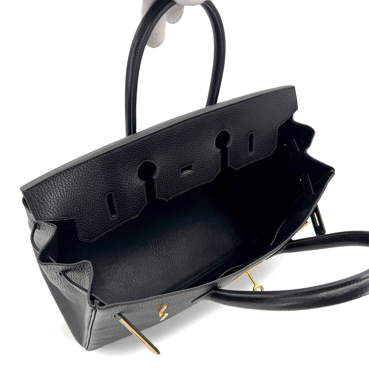 HERMES BIRKIN 35 BLACK VACHE LIEGE HAND BAG □B GHW 90293537