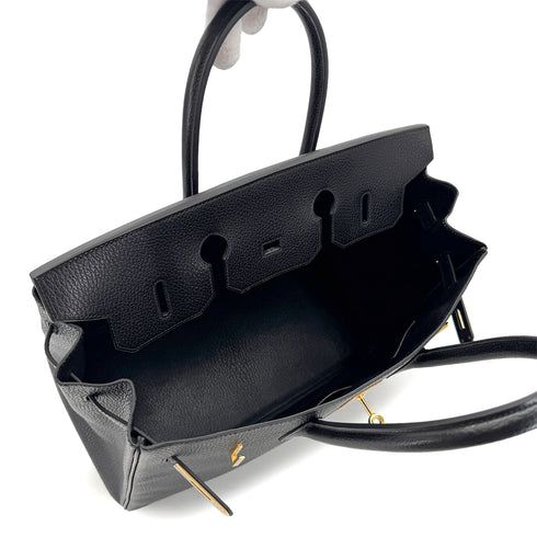 HERMES BIRKIN 35 BLACK VACHE LIEGE HAND BAG □B GHW 90293537 - PURPOSE