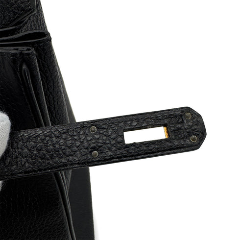 HERMES BIRKIN 35 BLACK VACHE LIEGE HAND BAG □B GHW 90293537 - PURPOSE
