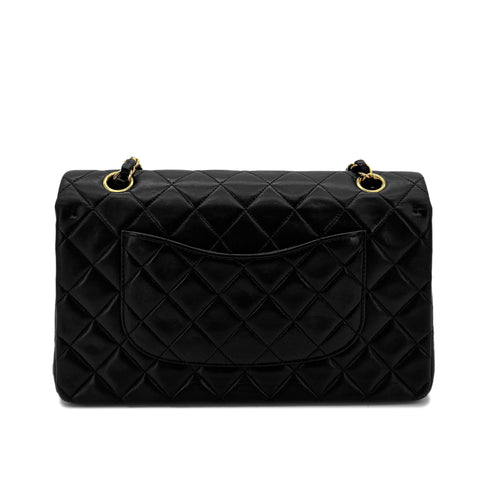 CHANEL VINTAGE CLASSIC FLAP MEDIUM CHAIN SHOULDER BAG BLACK LAMB SKIN 90293545 - PURPOSE