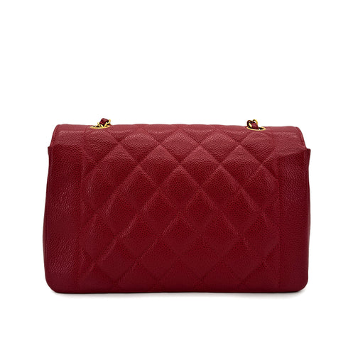 CHANEL VINTAGE DIANA MEDIUM CHAIN SHOULDER BAG RED CAVIAR SKIN 90293550 - PURPOSE