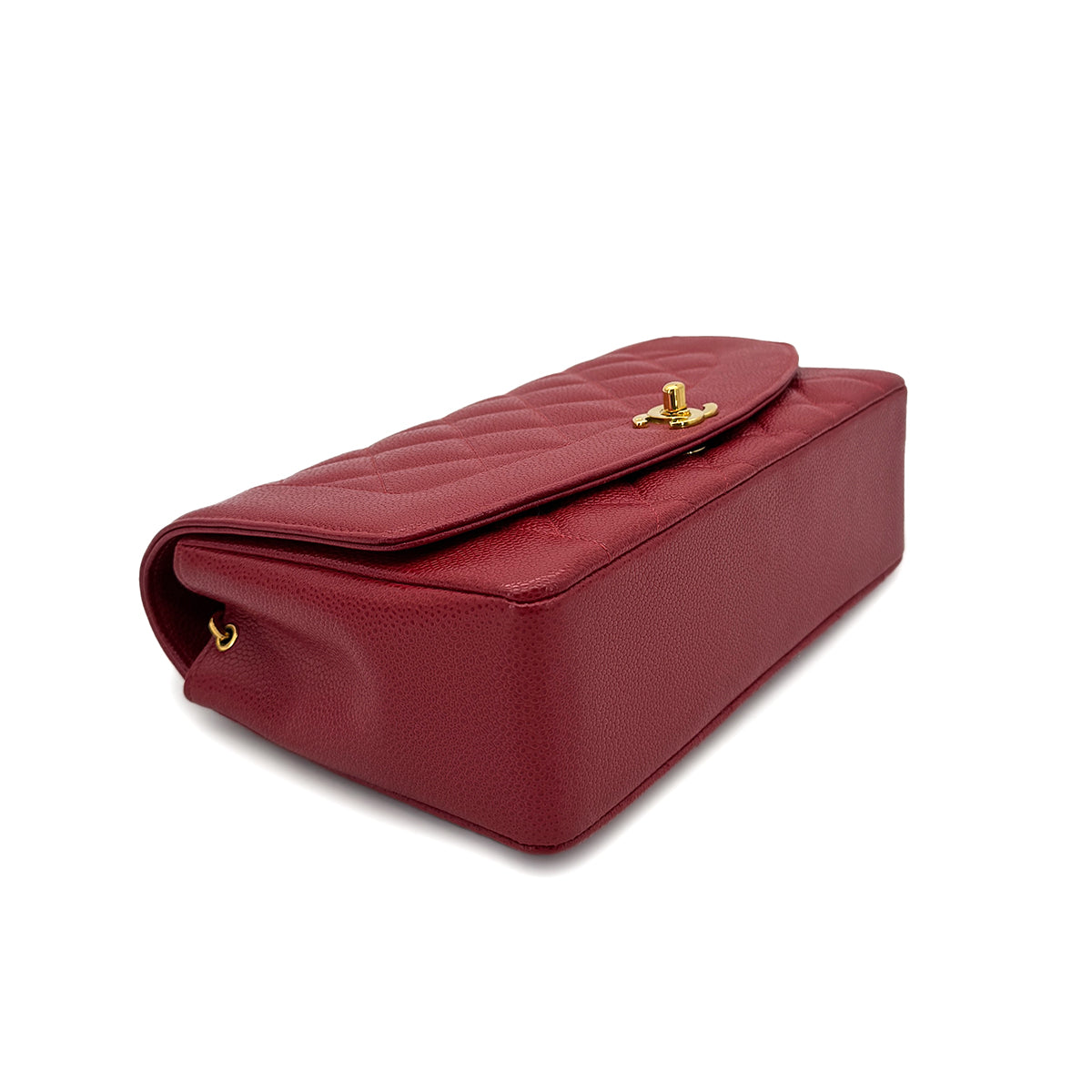 CHANEL VINTAGE DIANA MEDIUM CHAIN SHOULDER BAG RED CAVIAR SKIN 90293550