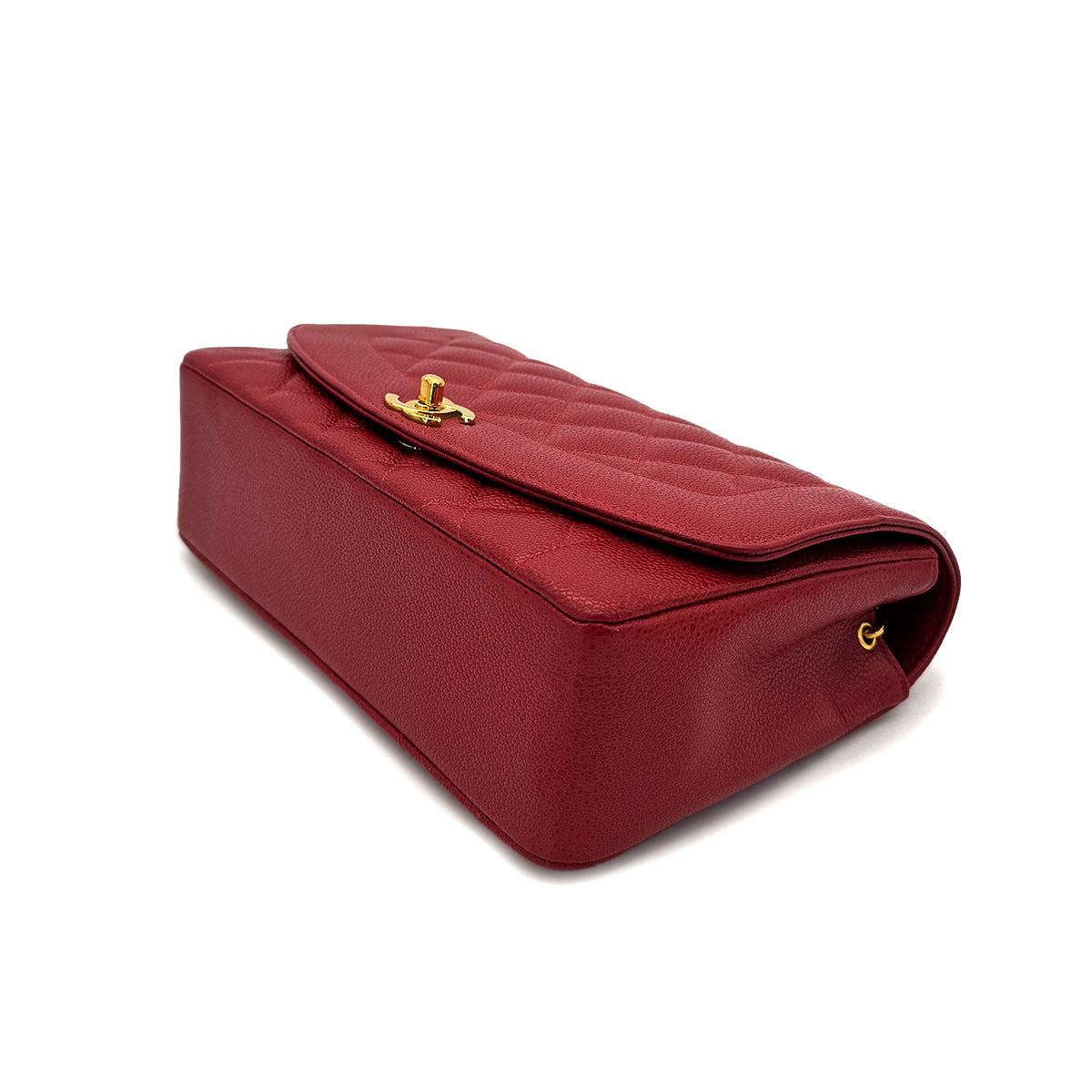 CHANEL VINTAGE DIANA MEDIUM CHAIN SHOULDER BAG RED CAVIAR SKIN 90293550