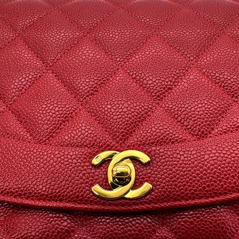 CHANEL VINTAGE DIANA MEDIUM CHAIN SHOULDER BAG RED CAVIAR SKIN 90293550 - PURPOSE