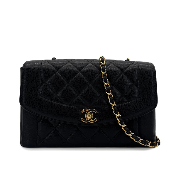 CHANEL VINTAGE MATELASSE CHAIN SHOULDER BAG BLACK CAVIAR SKIN 90293553 - PURPOSE