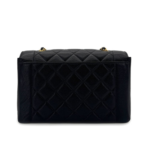 CHANEL VINTAGE MATELASSE CHAIN SHOULDER BAG BLACK CAVIAR SKIN 90293553 - PURPOSE