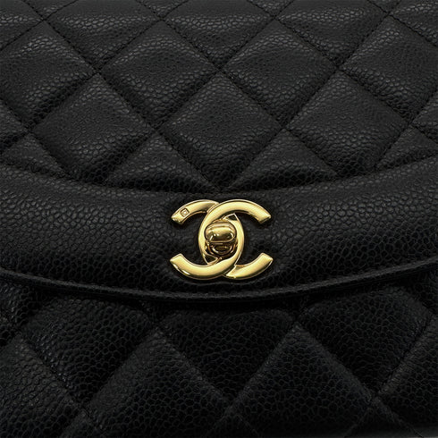 CHANEL VINTAGE MATELASSE CHAIN SHOULDER BAG BLACK CAVIAR SKIN 90293553 - PURPOSE