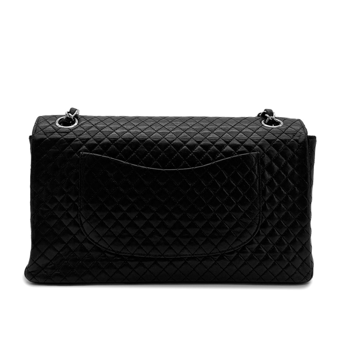 CHANEL VINTAGE MATELASSE CHAIN SHOULDER BAG BLACK LAMB SKIN 90293555