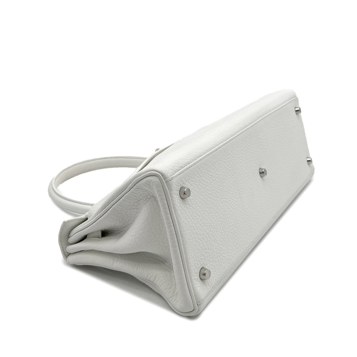 HERMES SHOULDER KELLY 42 WHITE TAURILLON CLEMENCE HAND BAG □L SHW 90293698