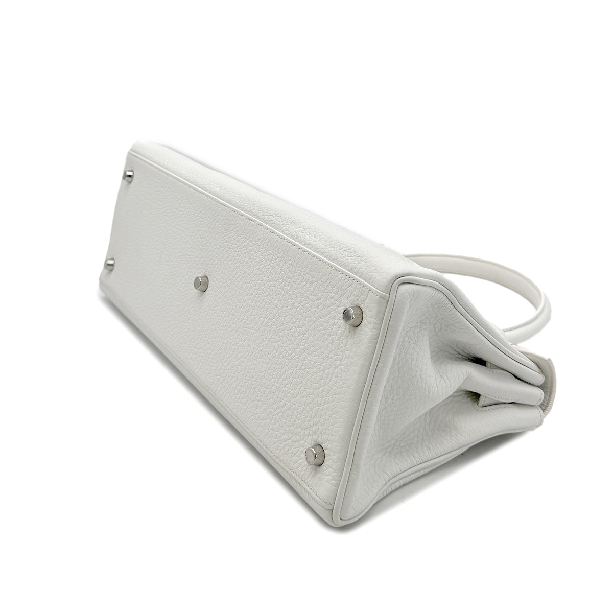 HERMES SHOULDER KELLY 42 WHITE TAURILLON CLEMENCE HAND BAG □L SHW 90293698