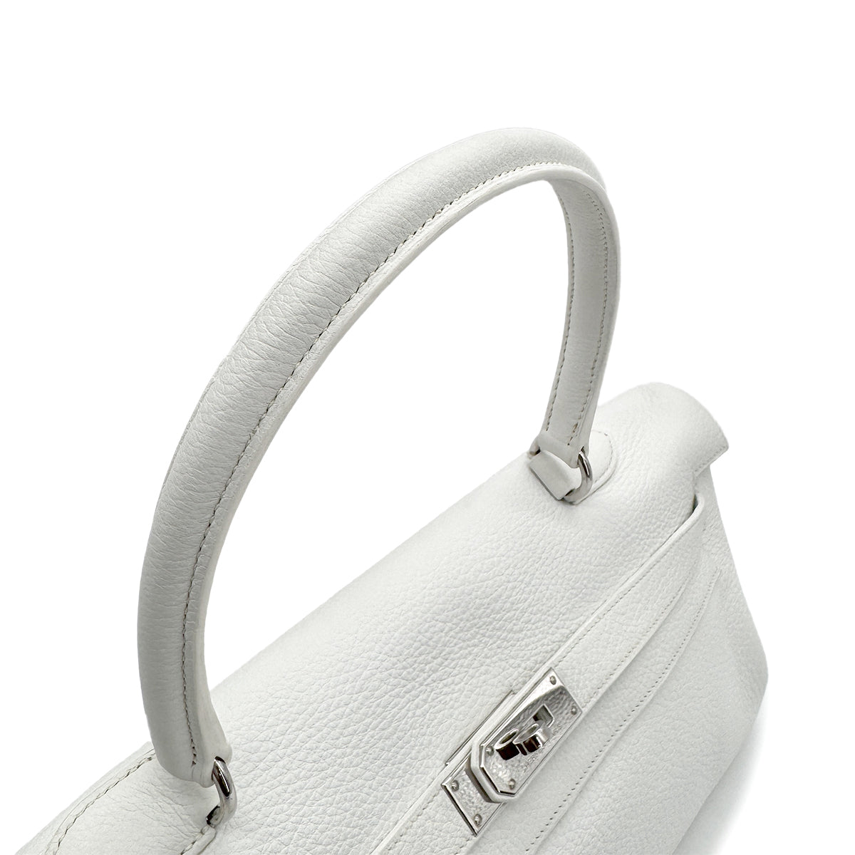 HERMES SHOULDER KELLY 42 WHITE TAURILLON CLEMENCE HAND BAG □L SHW 90293698
