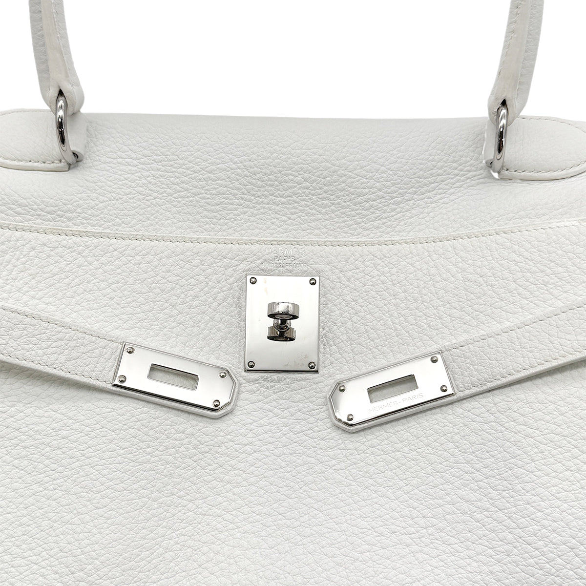 HERMES SHOULDER KELLY 42 WHITE TAURILLON CLEMENCE HAND BAG □L SHW 90293698