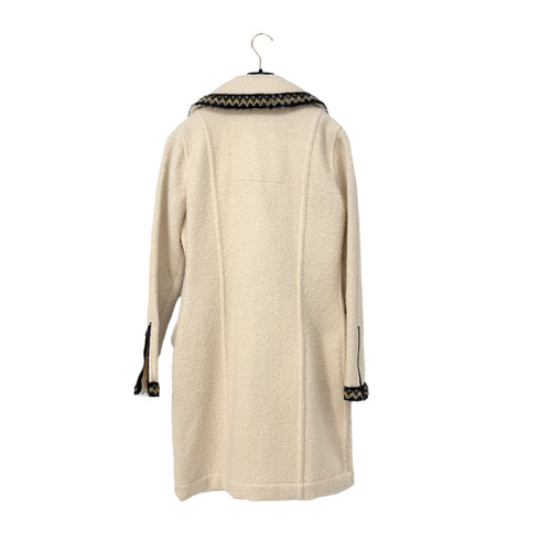 CHANEL 2006 SPORTS LINE COCO BUTTON ZIP COAT WHITE WOOL 40 06A RTW 90293699