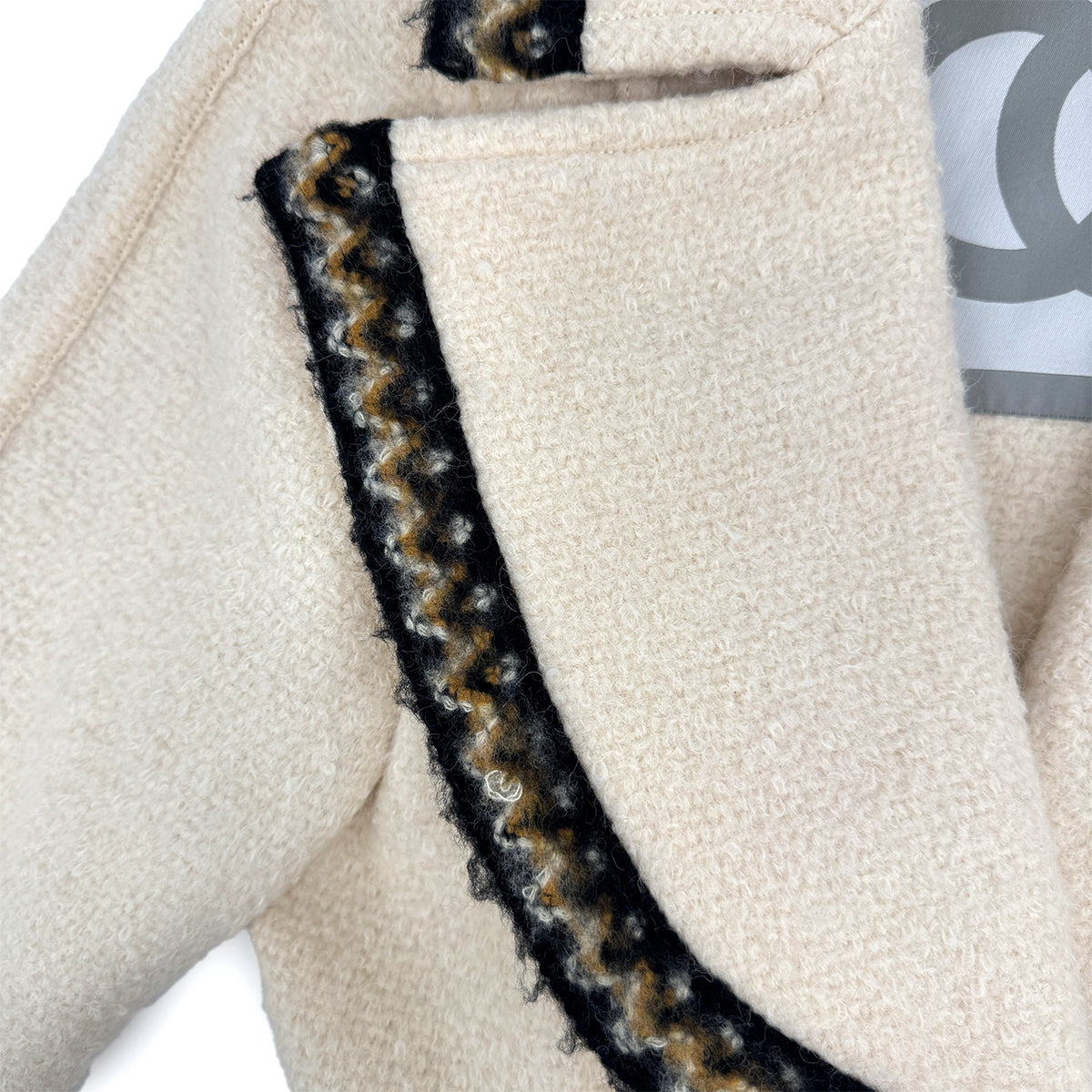 CHANEL 2006 SPORTS LINE COCO BUTTON ZIP COAT WHITE WOOL 40 06A RTW 90293699