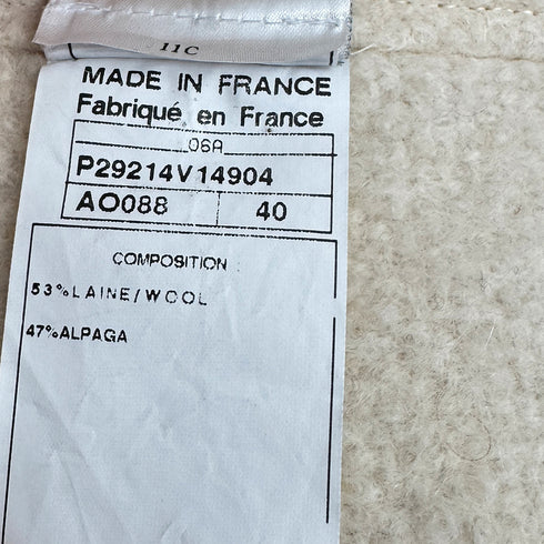 CHANEL 2006 SPORTS LINE COCO BUTTON ZIP COAT WHITE WOOL 40 06A RTW 90293699