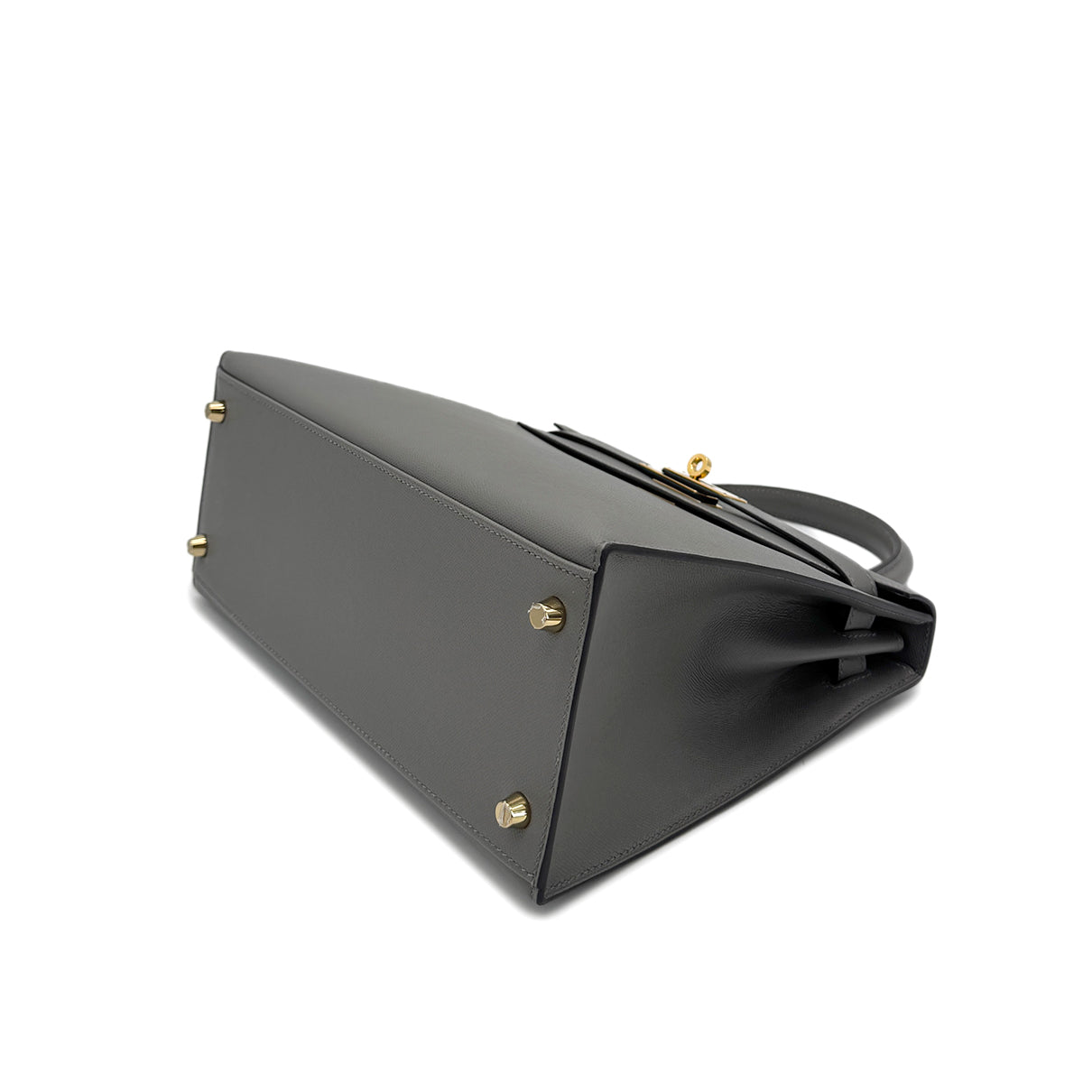 HERMES KELLY 28 SELLIER GRIS MEYER VEAU MADAME HAND SHOULDER BAG W GHW 90294137