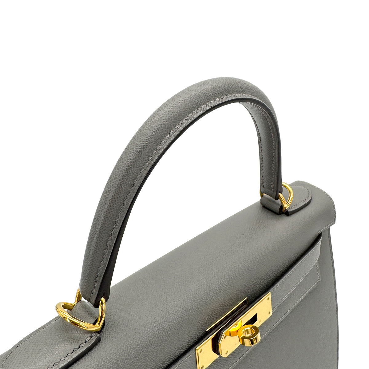 HERMES KELLY 28 SELLIER GRIS MEYER VEAU MADAME HAND SHOULDER BAG W GHW 90294137