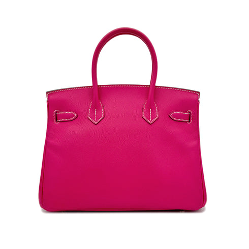 HERMES BIRKIN 30 ROSE TYRIEN VEAU EPSOM HAND BAG □Q GHW 90294138 - PURPOSE