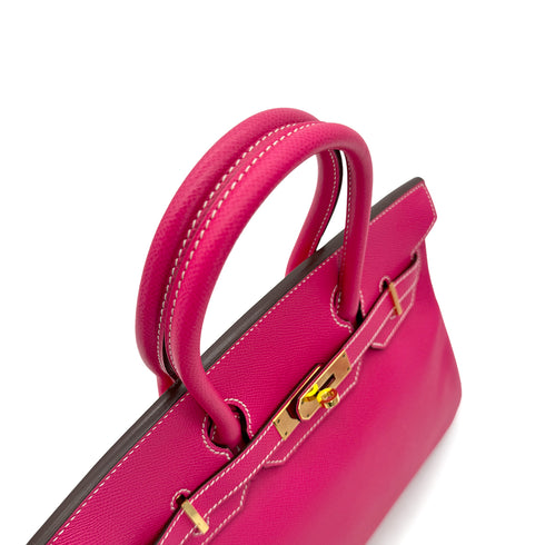 HERMES BIRKIN 30 ROSE TYRIEN VEAU EPSOM HAND BAG □Q GHW 90294138 - PURPOSE
