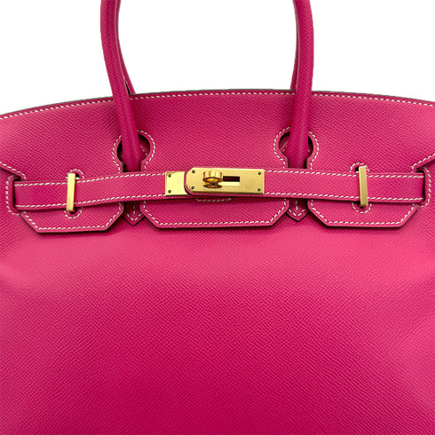 HERMES BIRKIN 30 ROSE TYRIEN VEAU EPSOM HAND BAG □Q GHW 90294138 - PURPOSE