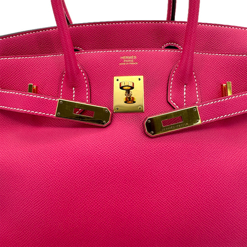 HERMES BIRKIN 30 ROSE TYRIEN VEAU EPSOM HAND BAG □Q GHW 90294138 - PURPOSE