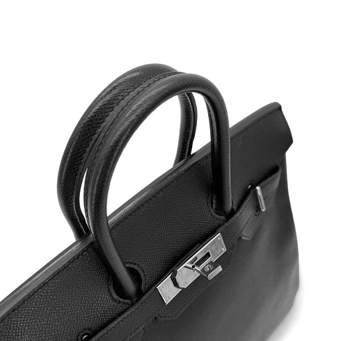 HERMES HAUT A COURROIES 28 BLACK VEAU EPSOM HAND BAG ▢J SHW 90294139 - PURPOSE