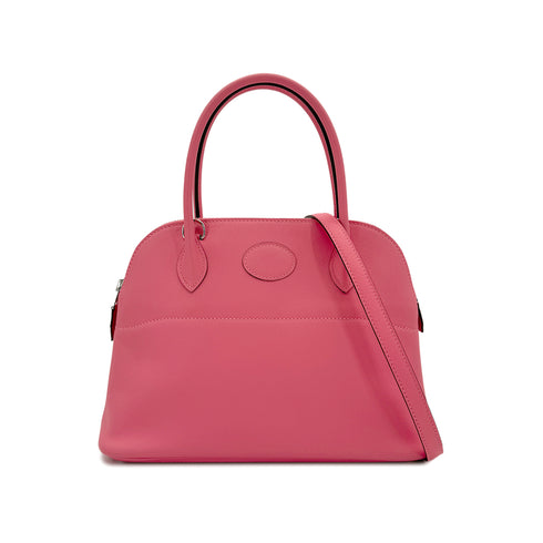 HERMES BOLIDE 27 ROSE AZALEE VEAU SWIFT HAND SHOULDER BAG D 90294140 - PURPOSE
