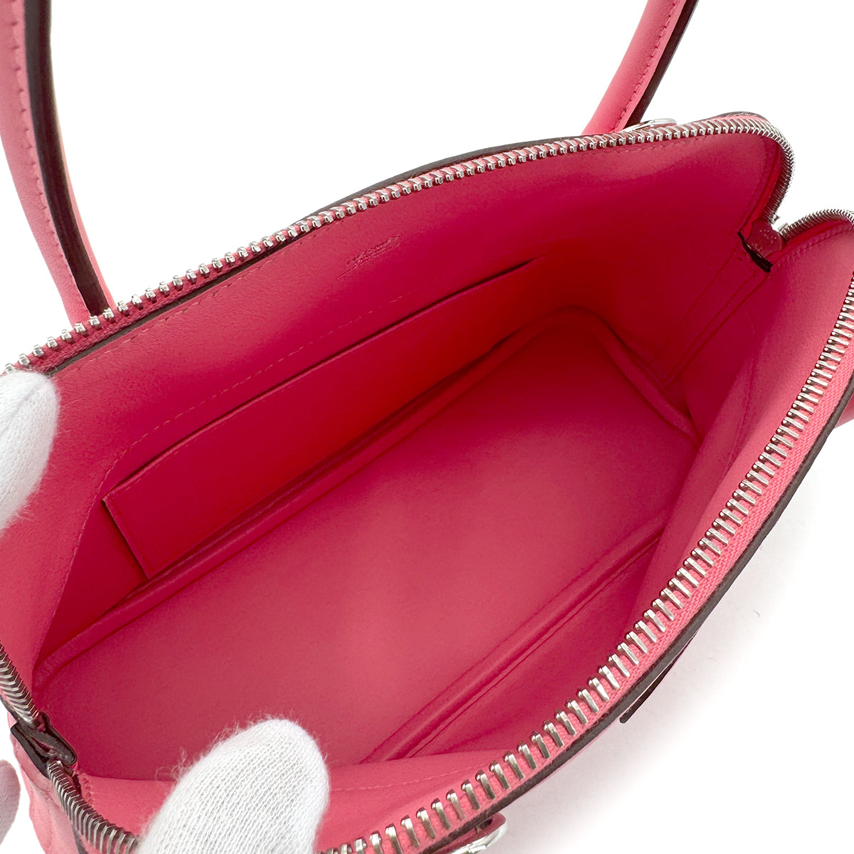 HERMES BOLIDE 27 ROSE AZALEE VEAU SWIFT HAND SHOULDER BAG D 90294140
