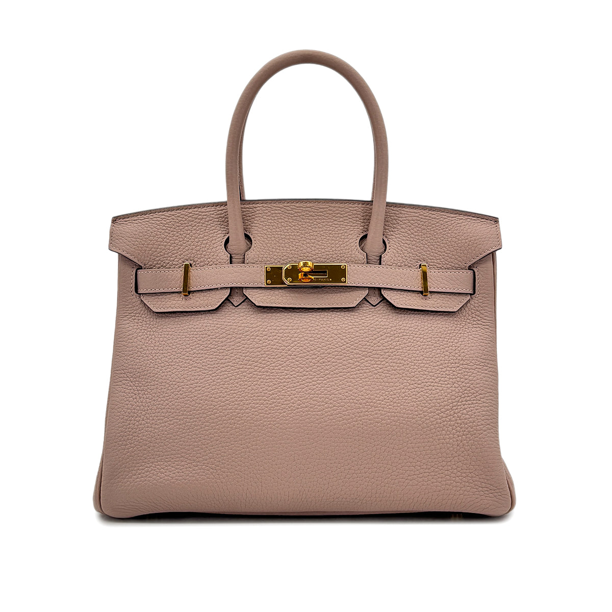 HERMES BIRKIN 30 GLYCINE TAURILLON CLEMENCE HAND BAG T GHW 90294142