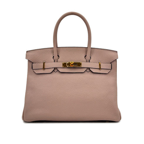 HERMES BIRKIN 30 GLYCINE TAURILLON CLEMENCE HAND BAG T GHW 90294142 - PURPOSE