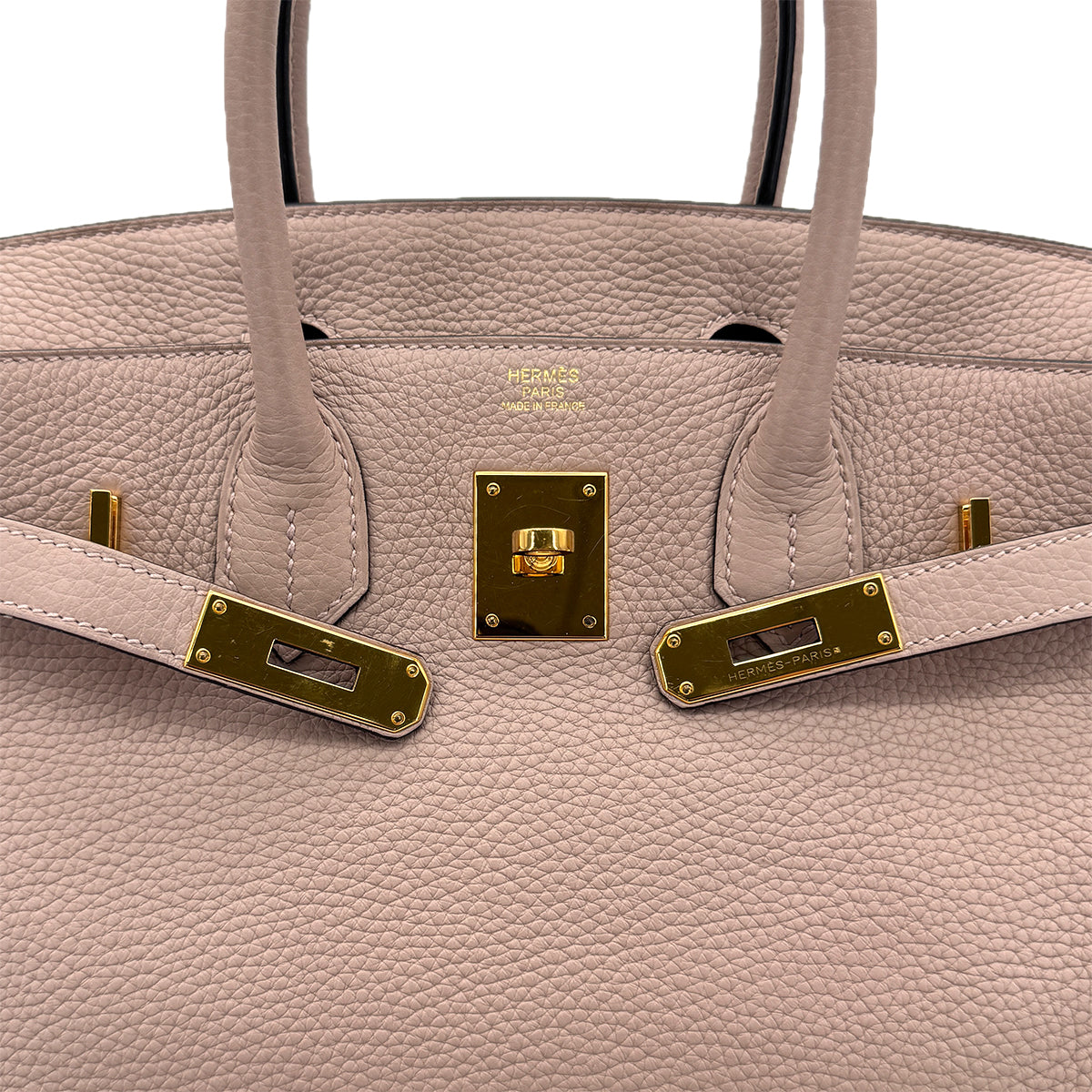 HERMES BIRKIN 30 GLYCINE TAURILLON CLEMENCE HAND BAG T GHW 90294142