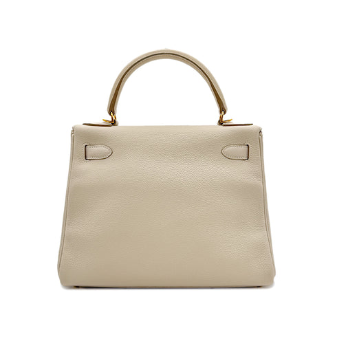 HERMES KELLY 28 RETOURNE CRAIE TAURILLON NOVILLO HAND SHOULDER BAG X GHW 90294143 - PURPOSE