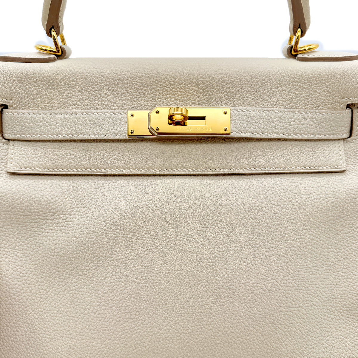HERMES KELLY 28 RETOURNE CRAIE TAURILLON NOVILLO HAND SHOULDER BAG X GHW 90294143