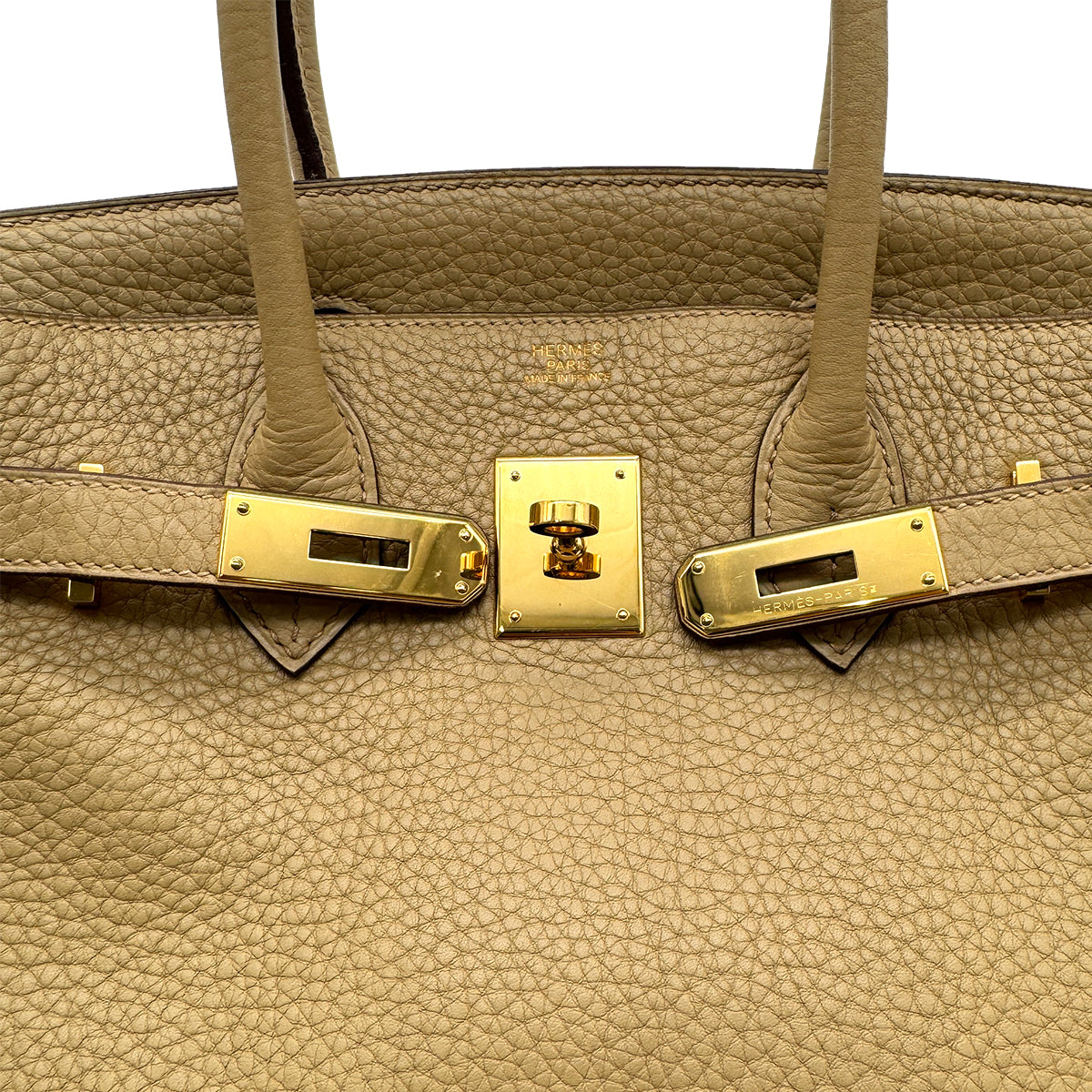 HERMES BIRKIN 30 TABAC CAMEL TAURILLON CLEMENCE HAND BAG □L GHW 90294144