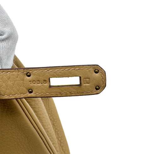 HERMES BIRKIN 30 TABAC CAMEL TAURILLON CLEMENCE HAND BAG □L GOLD HARDWARE 90294144 - PURPOSE