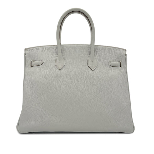 HERMES BIRKIN 35 GRIS PERLE TAURILLON CLEMENCE HAND BAG □O SHW 90294145 - PURPOSE