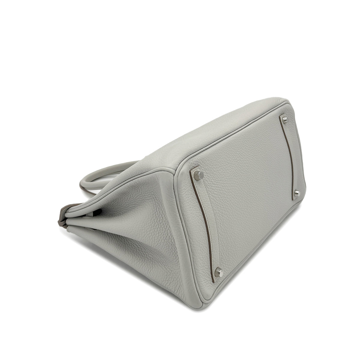 HERMES BIRKIN 35 GRIS PERLE TAURILLON CLEMENCE HAND BAG □O SHW 90294145