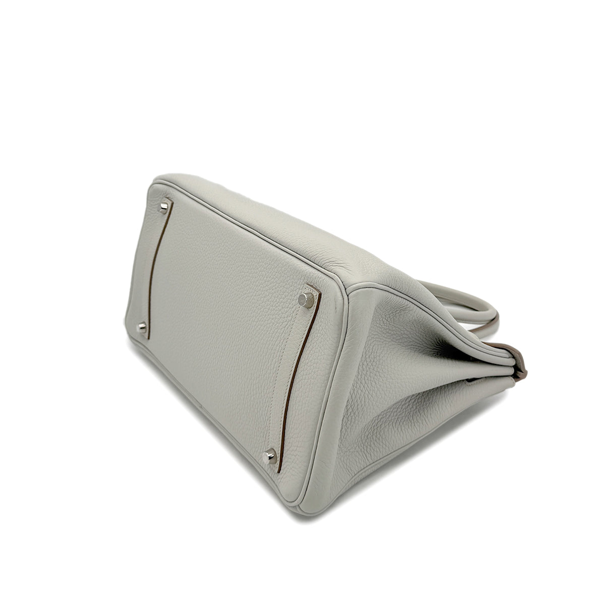 HERMES BIRKIN 35 GRIS PERLE TAURILLON CLEMENCE HAND BAG □O SHW 90294145