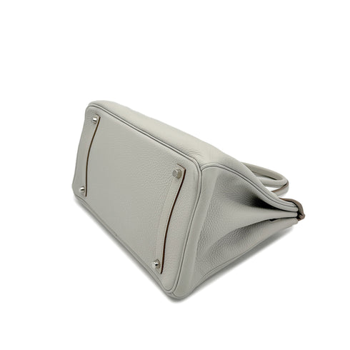 HERMES BIRKIN 35 GRIS PERLE TAURILLON CLEMENCE HAND BAG □O SHW 90294145 - PURPOSE