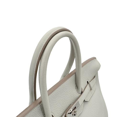 HERMES BIRKIN 35 GRIS PERLE TAURILLON CLEMENCE HAND BAG □O SHW 90294145 - PURPOSE