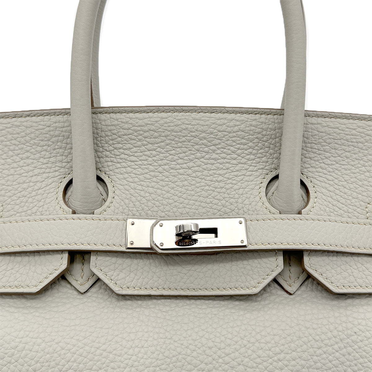 HERMES BIRKIN 35 GRIS PERLE TAURILLON CLEMENCE HAND BAG □O SHW 90294145