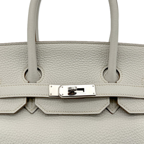HERMES BIRKIN 35 GRIS PERLE TAURILLON CLEMENCE HAND BAG □O SHW 90294145 - PURPOSE