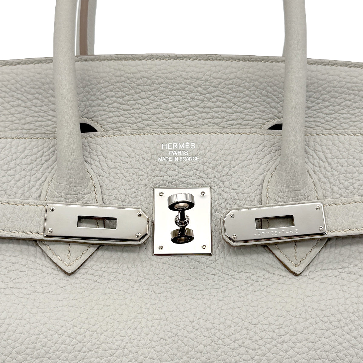 HERMES BIRKIN 35 GRIS PERLE TAURILLON CLEMENCE HAND BAG □O SHW 90294145