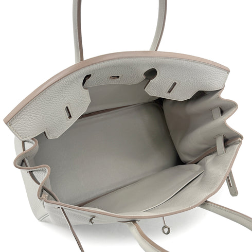 HERMES BIRKIN 35 GRIS PERLE TAURILLON CLEMENCE HAND BAG □O SHW 90294145 - PURPOSE