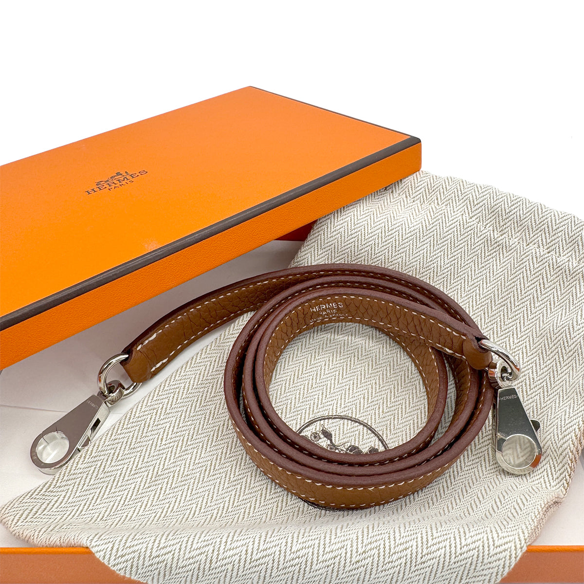 HERMES KELLY BOLIDE GOLD TAURILLON CLEMENCE SHOULDER STRAP SHW 90294147