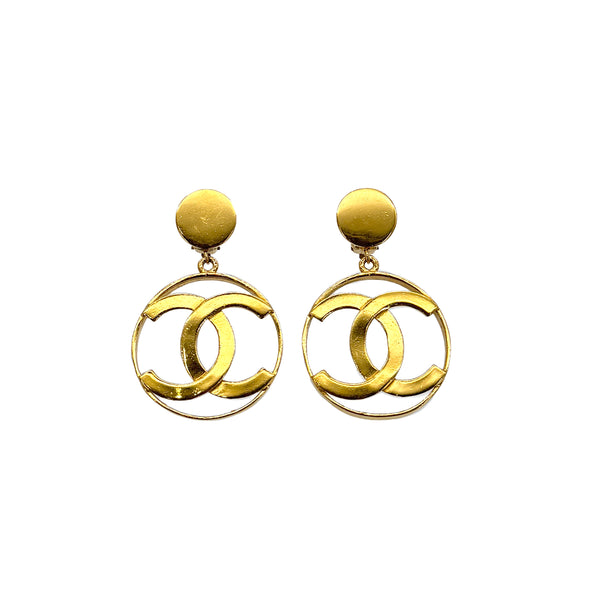 CHANEL VINTAGE EARRINGS BIG COCOMARK ACCESSORY GOLD 90294148